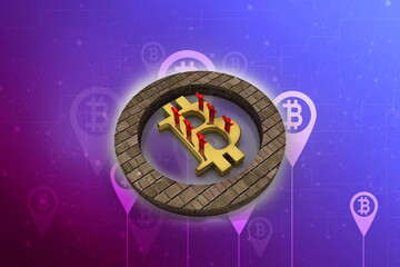 Fototapeta premium 3d rendering bitcoin sign currency