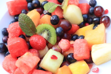 Fresh juicy fruit salad
