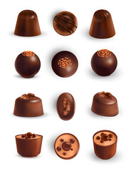 Realistic Chocolate Icon Set