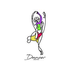continue the line of dancers. line art of abstract line dancers. sen dancer line illustrations are suitable for use for art galleries, dance studios, art studios, dance studios and others © vionaembun42