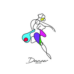 continue the line of dancers. line art of abstract line dancers. sen dancer line illustrations are suitable for use for art galleries, dance studios, art studios, dance studios and others © vionaembun42