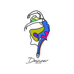 continue the line of dancers. line art of abstract line dancers. sen dancer line illustrations are suitable for use for art galleries, dance studios, art studios, dance studios and others © vionaembun42