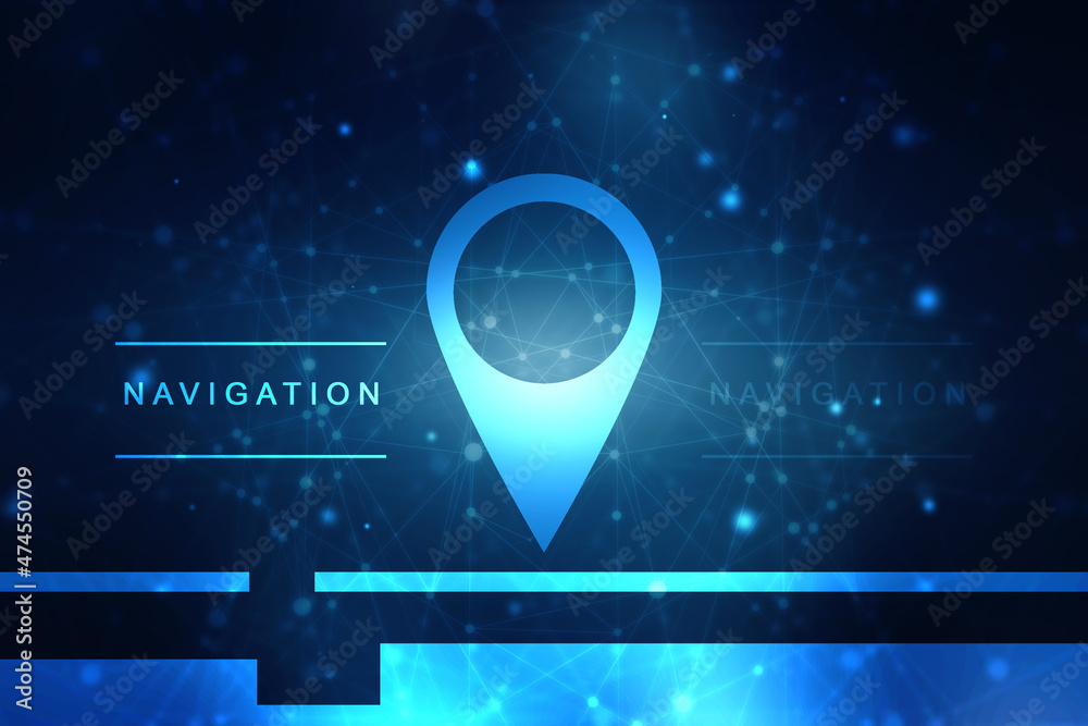 Poster 2d rendering map pointer illustration