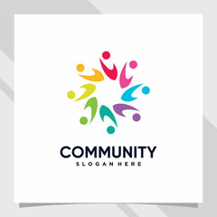Community logo design template with unique concept
