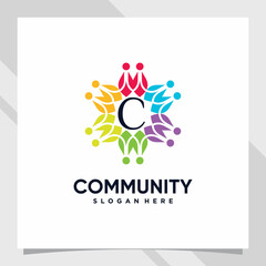Community logo design template with unique concept