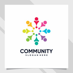 Community logo design template with unique concept