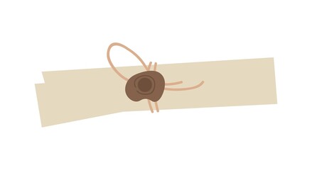 Ancient scroll icon. Finds of archaeologists, things from Middle Ages, history. Old paper, source of ancient knowledge. Scientific research, excavation, papyrus. Cartoon flat vector illustration