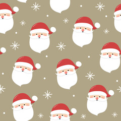 Design of Xmas pattern with Santa Claus. Christmas concept. Vector