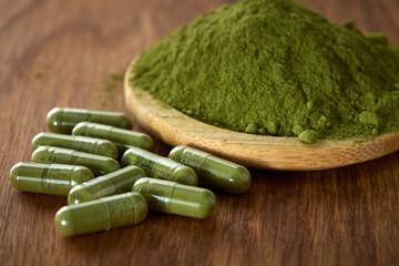 Capsules filled with Moringa powder