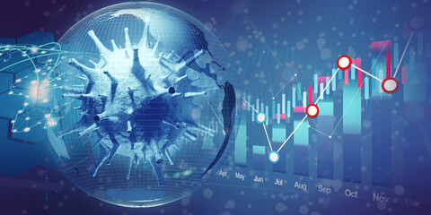 Corona virus crisis around the world. 3d illustration