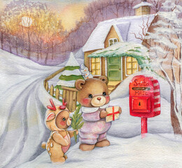  Bears send a letter to santa claus. 