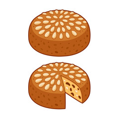 Dundee cake Scottish dessert drawing