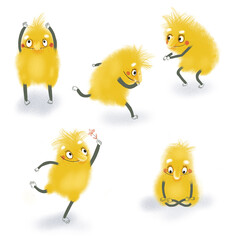 Funny yellow funny cartoon monster - Hamsik