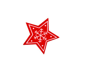 Red Wooden Star,Isolate. Wooden toy,Decoration.