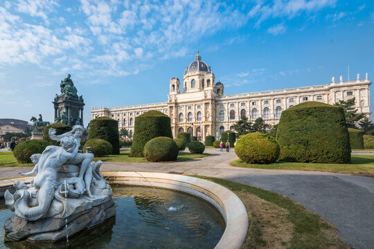Vienna, Austria, October 2018 - Beautiful view of Naturhistorisches Museum (Natural History Museum) 