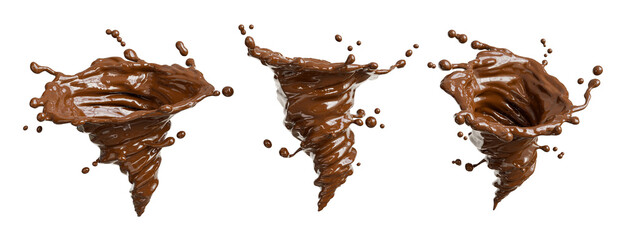 chocolate twisted on transparent background,clipping path