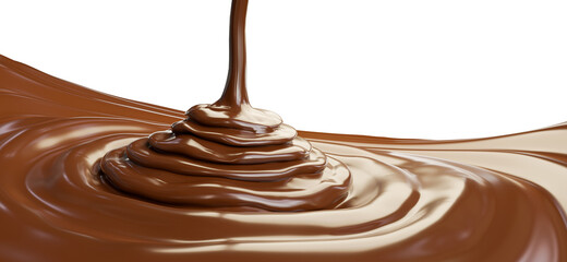 molten dark chocolate on transparent background.clipping path