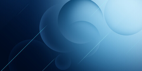 Abstract blue futuristic banner with a gradient shapes and blur 