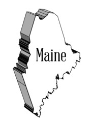 Maine 3D State Map