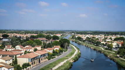 Obraz premium Aigues-Mortes is a commune in the Gard department in the Occitanie region of southern France.