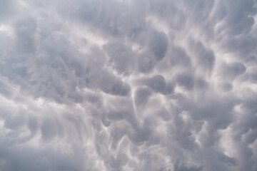 Clouds and cumulus in stormy sky