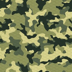 Abstract camouflage vector seamless background, stylish trendy print.