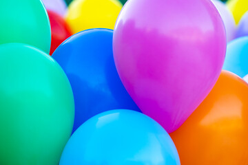  Group of Colour Glossy Helium Balloons Background