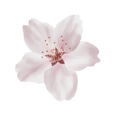 Fototapeta na wymiar 水彩風　落ち着いた色合いのリアルな桜の花　線画なし