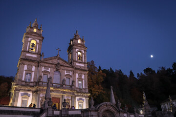 gardens of Bom Jesus do Monte in braga at night