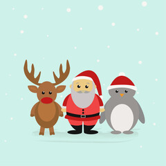 Santa Claus and reindeer 