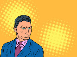 a serious man is a businessman, a solid leader, a manager in a suit