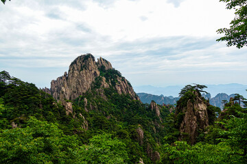 Fototapeta premium Landscape of Mount Huangshan (Yellow Mountains) in China. UNESCO World Heritage Site