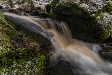 Branka waterfall on Mze river near Branka village in west Bohemia