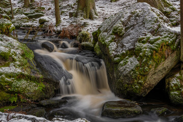 Branka waterfall on Mze river near Branka village in west Bohemia