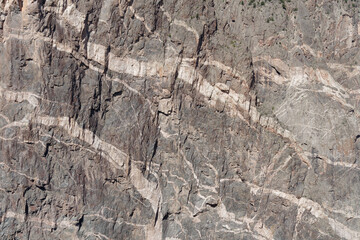 Closeup of Painted Wall in Black Canyon of the Gunnison National Park in Colorado from Chasm Viewpoint