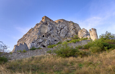 Fototapeta na wymiar Bratislava city, Slovakia 06/11/2013 Ruined medieval castle Devin.