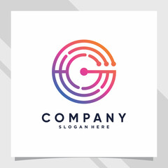 Creative monogram logo design initial letter g with unique modern concept