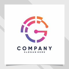 Creative monogram logo design initial letter g with unique modern concept