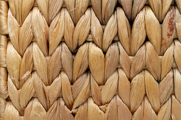 background texture wicker light yellow rattan closeup