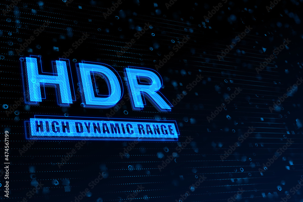 Aufkleber Creative glowing blue HDR background with mock up place. Design and infomation concept. 3D Rendering.