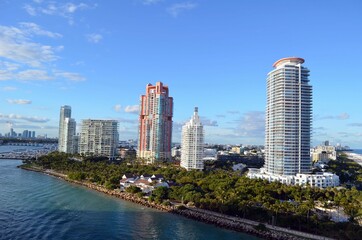 Fototapeta na wymiar Southpoiinte,Miami Beach,Building skyline 