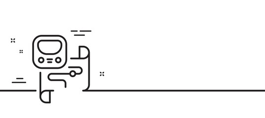 Metro map line icon. Underground subway sign. Train transit location symbol. Minimal line illustration background. Metro map line icon pattern banner. White web template concept. Vector