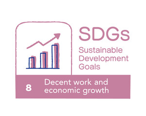 SDGs 8 働きがいも 経済成長も　英語