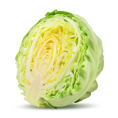 Obraz premium Halved cabbage isolated on white background