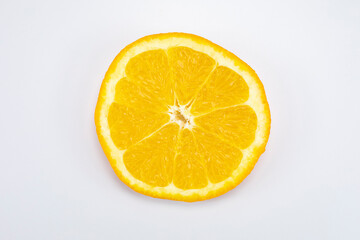 Oranges: orange slice, half cut orange and front view of cut ripe orange.