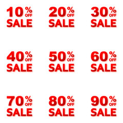 Discount offer tag icons. Set of shopping tag icons. Conceptual business icons. Vector illustration. Percentage icons.
