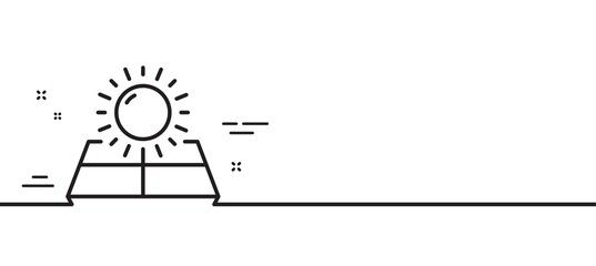 Sun energy line icon. Solar panels sign. Ecology power symbol. Minimal line illustration background. Sun energy line icon pattern banner. White web template concept. Vector