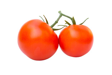 Tomatoes on a white background, isolated. Vegetables and fruits. Food and drinks