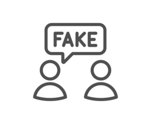 Fake information line icon. Social propaganda sign. Wrong truth symbol. Quality design element. Linear style fake information icon. Editable stroke. Vector