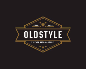 Classic Vintage Retro Label Badge for Clothing Apparel Old style Logo Emblem Design Template Element